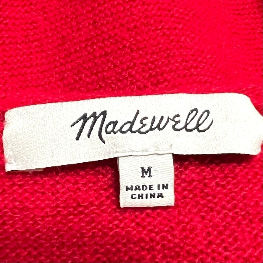 Madewell Kimball Red Merino Wool Alpaca Blend Scoop Neck Sweater Medium - Picture 9 of 9